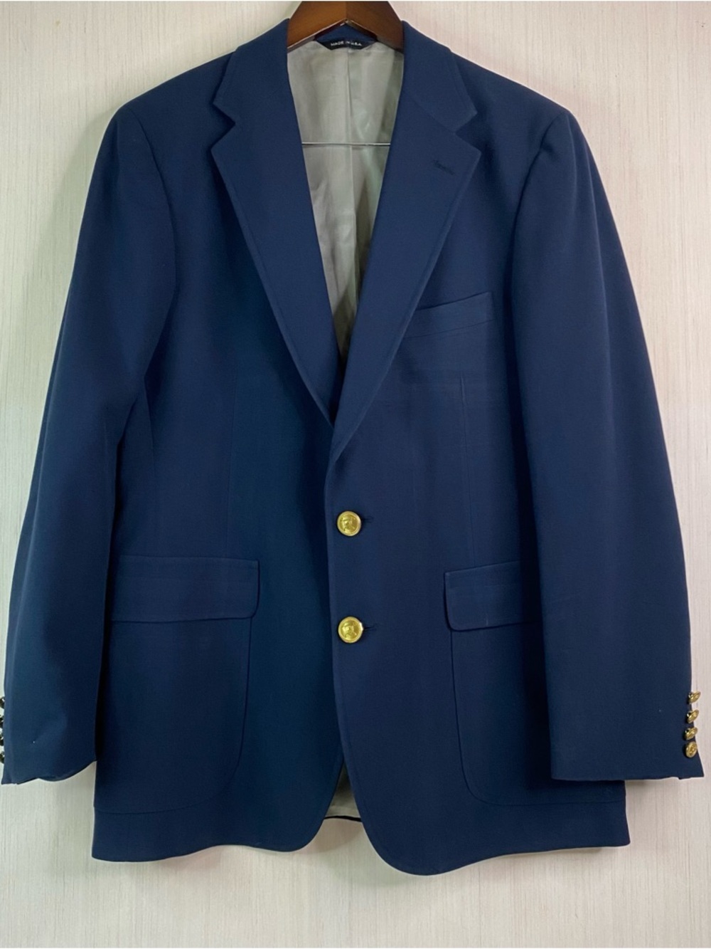 VTG Polo University Club by RL Men's Navy Sport Coat Measure 20”PTP 30-1/2”Long